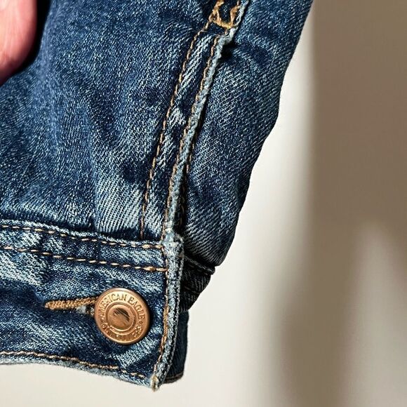 New American Eagle Sherpa Lined Denim Trucker Jacket Womens XS - Picture 5 of 6